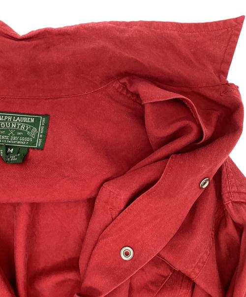 RALPH LAUREN COUNTRY（ラルフローレンカントリー）RALPH LAUREN COUNTRY (ラルフローレンカントリー) レーヨンウエスタンオープンカラーシャツ レッド サイズ:Mの古着・服飾アイテム