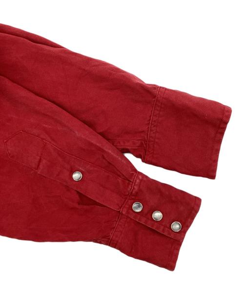 RALPH LAUREN COUNTRY（ラルフローレンカントリー）RALPH LAUREN COUNTRY (ラルフローレンカントリー) レーヨンウエスタンオープンカラーシャツ レッド サイズ:Mの古着・服飾アイテム
