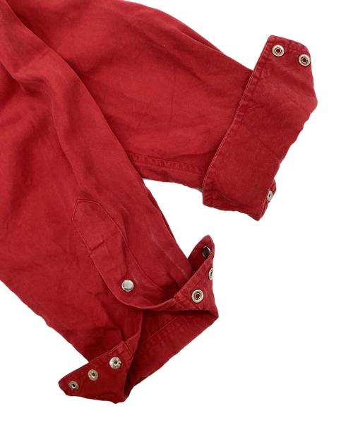 RALPH LAUREN COUNTRY（ラルフローレンカントリー）RALPH LAUREN COUNTRY (ラルフローレンカントリー) レーヨンウエスタンオープンカラーシャツ レッド サイズ:Mの古着・服飾アイテム