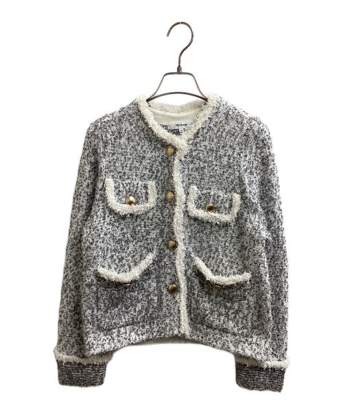 Mystrada（マイストラーダ）Mystrada (マイストラーダ) リボンテープニットジャケット ホワイト サイズ:36の古着・服飾アイテム