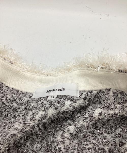 Mystrada（マイストラーダ）Mystrada (マイストラーダ) リボンテープニットジャケット ホワイト サイズ:36の古着・服飾アイテム