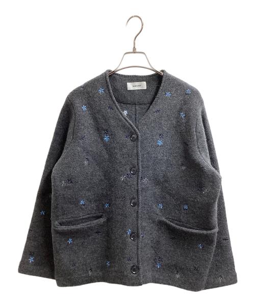 machatt（マチャット）machatt (マチャット) エンブロイダリーウールジャケット グレー サイズ:表記無し（採寸値参照）の古着・服飾アイテム