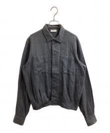 DRIES VAN NOTEN（ドリスヴァンノッテン）の古着「比翼コットンシャツジャケット」｜グレー