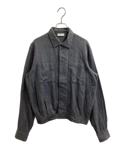 DRIES VAN NOTEN（ドリスヴァンノッテン）DRIES VAN NOTEN (ドリスヴァンノッテン) 比翼コットンシャツジャケット グレー サイズ:6の古着・服飾アイテム