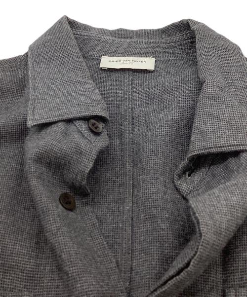 DRIES VAN NOTEN（ドリスヴァンノッテン）DRIES VAN NOTEN (ドリスヴァンノッテン) 比翼コットンシャツジャケット グレー サイズ:6の古着・服飾アイテム