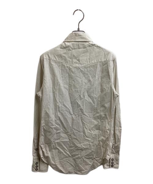 RRL（ダブルアールエル）RRL (ダブルアールエル) ストライプ ウエスタンシャツ / HS-PM-HA-6116 ベージュ サイズ:Sの古着・服飾アイテム