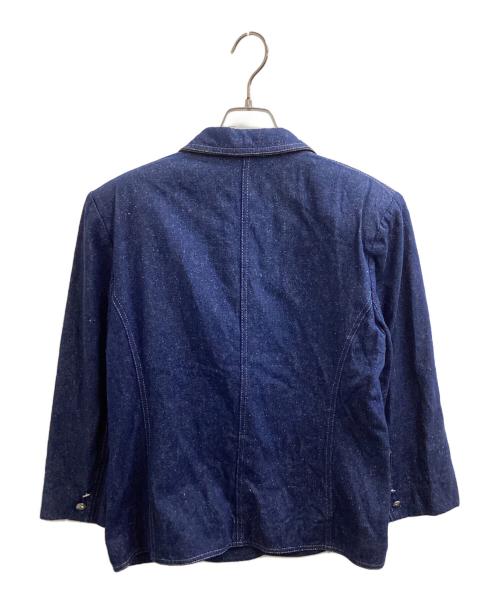 LEONARD（レオナール）LEONARD (レオナール) シルクデニムテーラードジャケット インディゴ サイズ: 9AB2の古着・服飾アイテム