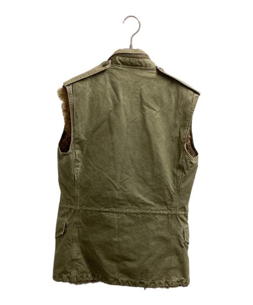 R13（アールサーティン）R13 (アールサーティン) ムートンミリタリーベスト　/　RAVH31JW オリーブ サイズ:Sの古着・服飾アイテム
