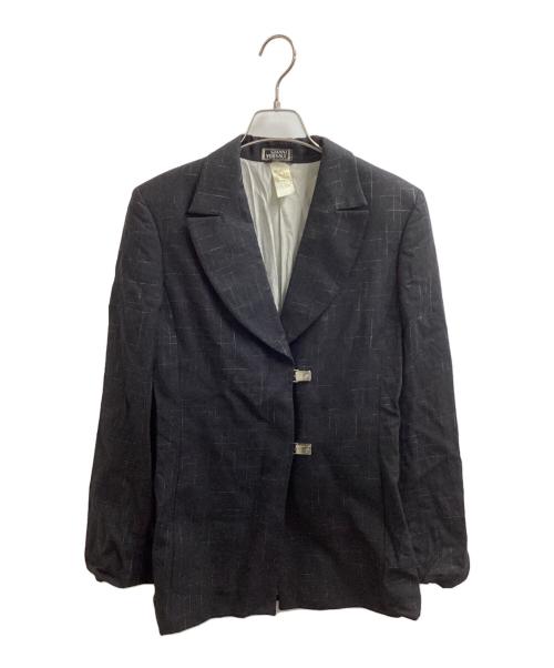 GIANNI VERSACE COUTURE（ジャンニヴェルサーチクチュール）GIANNI VERSACE COUTURE (ジャンニヴェルサーチクチュール) メデューサバックル テーラードジャケット グレー サイズ:記載無し（採寸値参照）の古着・服飾アイテム