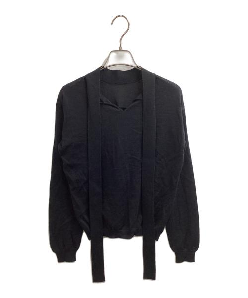 PRADA（プラダ）PRADA (プラダ) バックリボンニット　/　P26258 S172 ブラック サイズ:40の古着・服飾アイテム