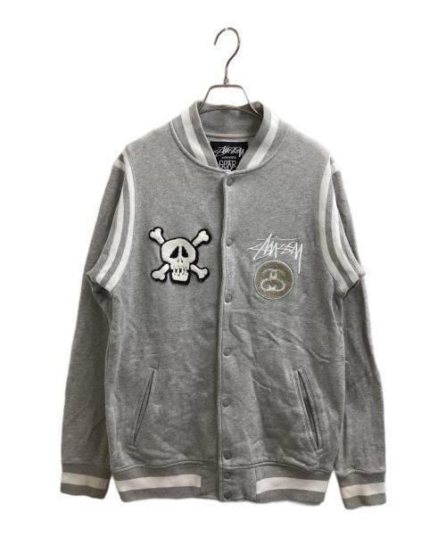 stussy（ステューシー）stussy (ステューシー) スウェットスタジャン グレー サイズ:Mの古着・服飾アイテム