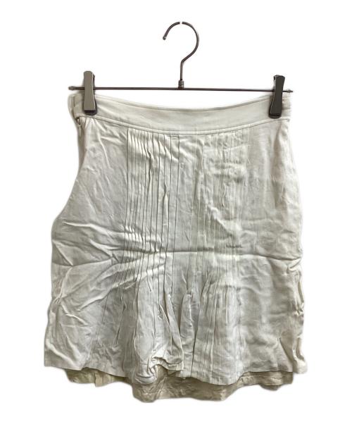 HERMES（エルメス）HERMES (エルメス) ピンタックスカート アイボリー サイズ:34の古着・服飾アイテム