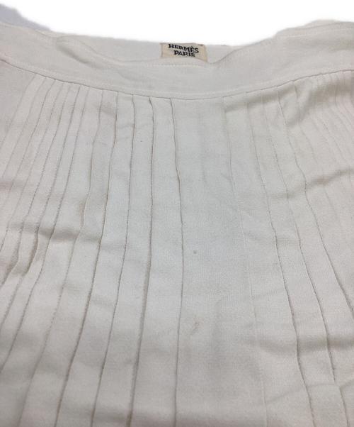 HERMES（エルメス）HERMES (エルメス) ピンタックスカート アイボリー サイズ:34の古着・服飾アイテム