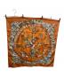 HERMES (エルメス) カレ90 /シルクスカーフ/ CIRQUE MOLIER オレンジ：25000円