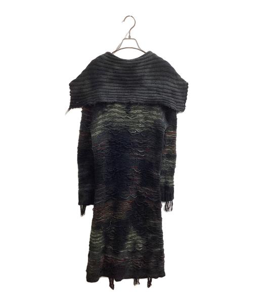 DIESEL（ディーゼル）DIESEL (ディーゼル) DIstressed Knit Long Coat ブラック サイズ:Sの古着・服飾アイテム