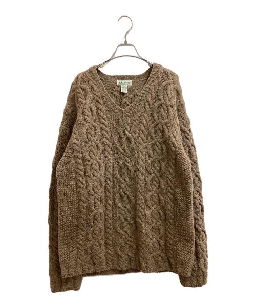 L.L.Bean（エルエルビーン）L.L.Bean (エルエルビーン) 90's ミックスケーブルニット ブラウン サイズ:Lの古着・服飾アイテム