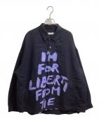 soe ready to wearソーイレディトゥウェア）の古着「PRINTED SHIRT L/S / 1203-81-005」｜ネイビー