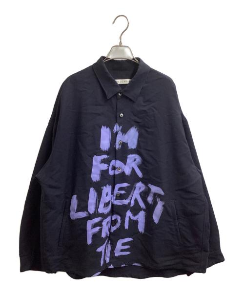 soe ready to wear（ソーイレディトゥウェア）SOE READY TO WEAR (ソーイレディトゥウェア) PRINTED SHIRT L/S / 1203-81-005 ネイビー サイズ:1の古着・服飾アイテム