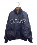 A BATHING APEアベイシングエイプ）の古着「リバーシブルナイロンスタジャン」｜ネイビー×グリーン
