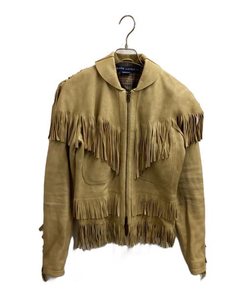 RALPH LAUREN（ラルフローレン）RALPH LAUREN (ラルフローレン) 90's フリンジレザージャケット ベージュ サイズ:9の古着・服飾アイテム
