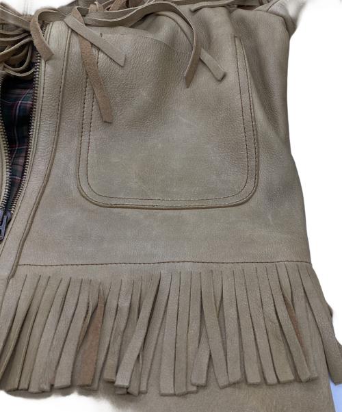 RALPH LAUREN（ラルフローレン）RALPH LAUREN (ラルフローレン) 90's フリンジレザージャケット ベージュ サイズ:9の古着・服飾アイテム