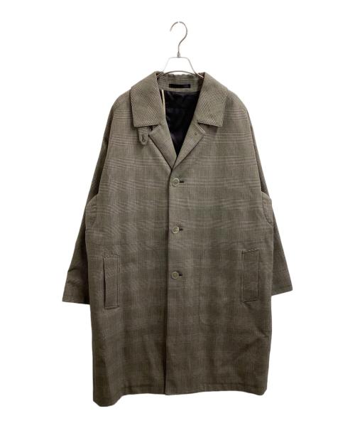 TOMORROW LAND（トゥモローランド）TOMORROW LAND (トゥモローランド) ウールグレンチェック ステンカラーコート グレー サイズ:48の古着・服飾アイテム