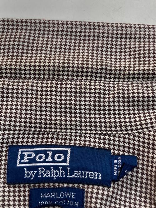 POLO RALPH LAUREN（ポロ・ラルフローレン）POLO RALPH LAUREN (ポロ・ラルフローレン) 千鳥格子柄シャツ　/　香港製 MARLOWE 90s ブラウン サイズ:Mの古着・服飾アイテム