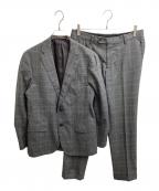 green label relaxingグリーンレーベルリラクシング）の古着「LANEROSSI BY Marzotto グレンチェックセットアップスーツ　/　3121-127-1982」｜グレー