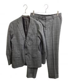 green label relaxing（グリーンレーベルリラクシング）の古着「LANEROSSI BY Marzotto グレンチェックセットアップスーツ　/　3121-127-1982」｜グレー