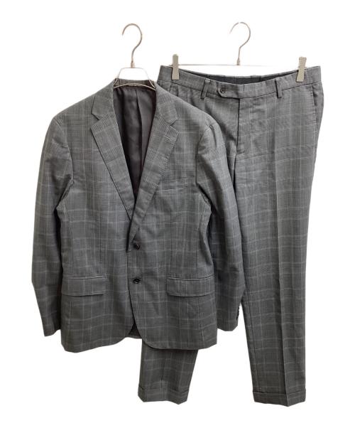 green label relaxing（グリーンレーベルリラクシング）green label relaxing (グリーンレーベルリラクシング) LANEROSSI BY Marzotto グレンチェックセットアップスーツ　/　3121-127-1982 グレー サイズ:48の古着・服飾アイテム