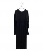 WRYHTライト）の古着「WAVY RIB VICTORIAN SLEEVE DRESS」｜ブラック