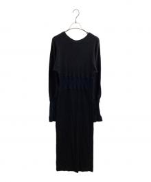 WRYHT（ライト）の古着「WAVY RIB VICTORIAN SLEEVE DRESS」｜ブラック