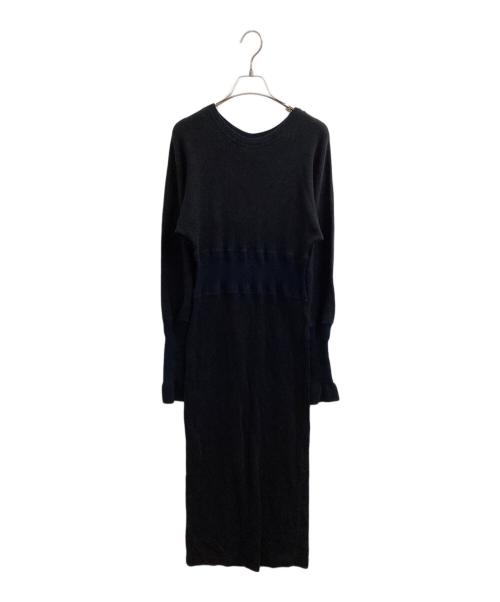 WRYHT（ライト）WRYHT　 (ライト) WAVY RIB VICTORIAN SLEEVE DRESS ブラック サイズ:1の古着・服飾アイテム
