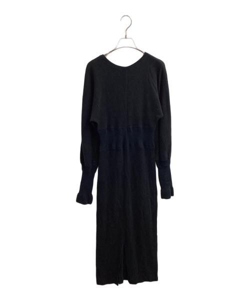 WRYHT（ライト）WRYHT　 (ライト) WAVY RIB VICTORIAN SLEEVE DRESS ブラック サイズ:1の古着・服飾アイテム