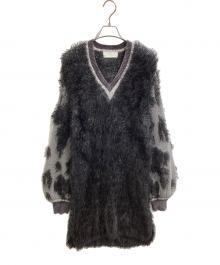 Mame Kurogouchi（マメクロゴウチ）の古着「Volume Sleeve Fur Knit Dress」｜ブラック