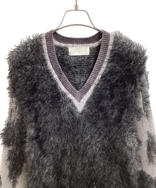 Mame Kurogouchi（マメクロゴウチ）Mame Kurogouchi (マメクロゴウチ) Volume Sleeve Fur Knit Dress ブラック サイズ:2の古着・服飾アイテム