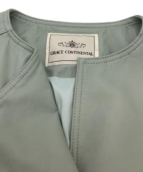 GRACE CONTINENTAL（（グレースコンチネンタル）GRACE CONTINENTAL (（グレースコンチネンタル) ノーカラーライダース / 0121104032 グリーン サイズ:36の古着・服飾アイテム