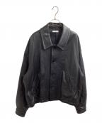 LIDnMリドム）の古着「LEATHER SHORT BLOUSON　/　im20aw04300-09-02」｜ブラック
