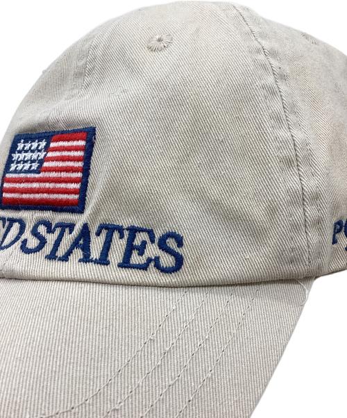 POLO RALPH LAUREN（ポロ・ラルフローレン）POLO RALPH LAUREN (ポロ・ラルフローレン) 90's アメリカ国旗キャップ ベージュの古着・服飾アイテム