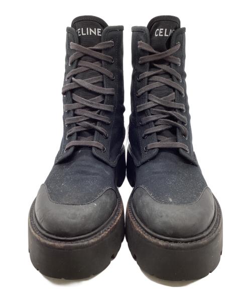 CELINE（セリーヌ）CELINE (セリーヌ) バルキー レースアップブーツ ブラック サイズ:42の古着・服飾アイテム