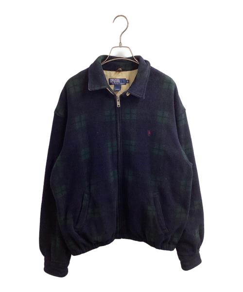 POLO RALPH LAUREN（ポロ・ラルフローレン）POLO RALPH LAUREN (ポロ・ラルフローレン) フリーススイングトップ / ブラックウォッチ柄 / USA製 ネイビー サイズ:Mの古着・服飾アイテム