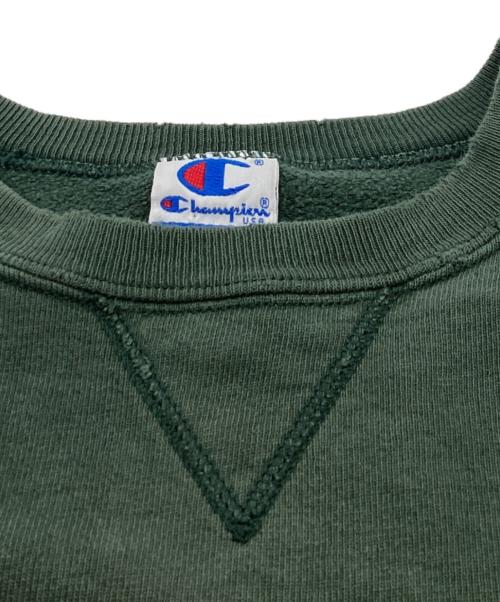 Champion（チャンピオン）Champion (チャンピオン) 90's USA製 前V刺繍ロゴ スウェット グリーン サイズ:ＸＸＬの古着・服飾アイテム