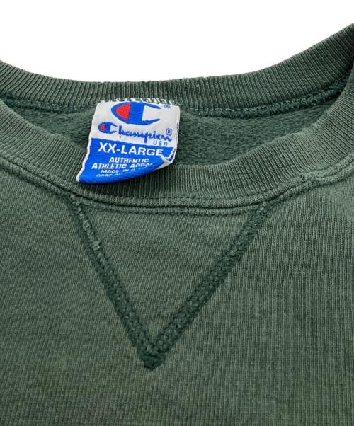 Champion（チャンピオン）Champion (チャンピオン) 90's USA製 前V刺繍ロゴ スウェット グリーン サイズ:ＸＸＬの古着・服飾アイテム
