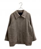 MARGARET HOWELLマーガレットハウエル）の古着「NATURAL WOOL TWILL / ダブルジップ ハーフ コート」｜ブラウン