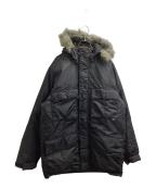 stussyステューシー）の古着「00's ネイティブ柄切替 N-3B型 ダウンコート　/　OLD」｜ブラック