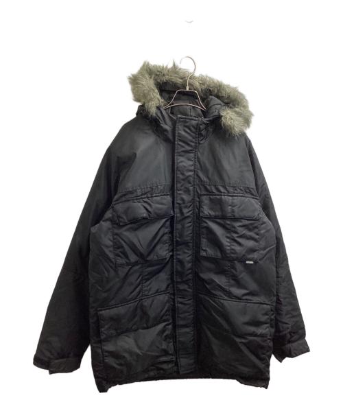 stussy（ステューシー）stussy (ステューシー) 00's ネイティブ柄切替 N-3B型 ダウンコート　/　OLD ブラック サイズ:XLの古着・服飾アイテム