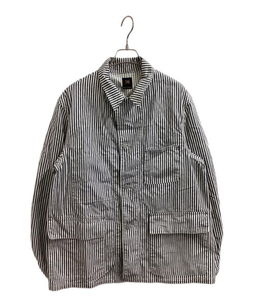 SCYEBASICS（サイベーシックス）SCYEBASICS (サイベーシックス) ヒッコリーカバーオールジャケット / mpb-286mu インディゴ×ホワイト サイズ:38の古着・服飾アイテム