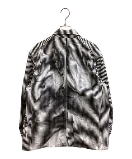 SCYEBASICS（サイベーシックス）SCYEBASICS (サイベーシックス) ヒッコリーカバーオールジャケット / mpb-286mu インディゴ×ホワイト サイズ:38の古着・服飾アイテム