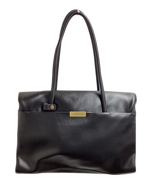 CHARLES & KEITH（チャールズアンドキース）CHARLES & KEITH (チャールズアンドキース) ターンロック ダブルハンドルトラペーズトートバッグ / 30782768 ブラックの古着・服飾アイテム