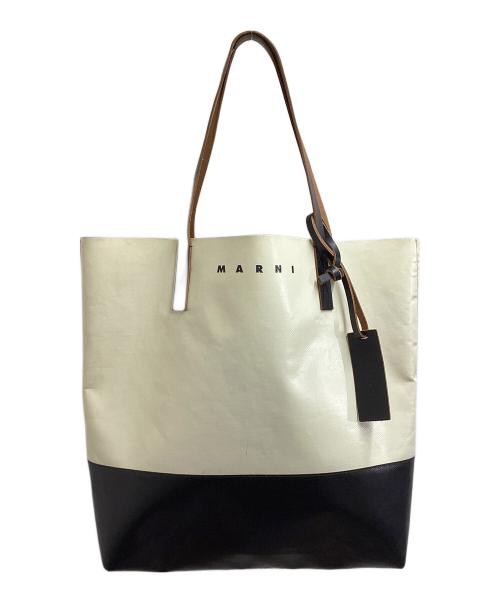 MARNI（マルニ）MARNI (マルニ) トライベッカ バイカラー トートバッグ ブラック×アイボリーの古着・服飾アイテム